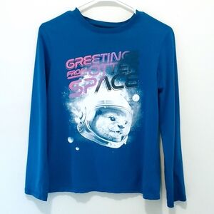 'Greetings from Space' Long Sleeved Graphic T-shirt EUC